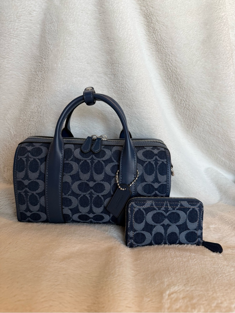 Coach Gotham 24 in Signature Denim w/ Matching Wallet